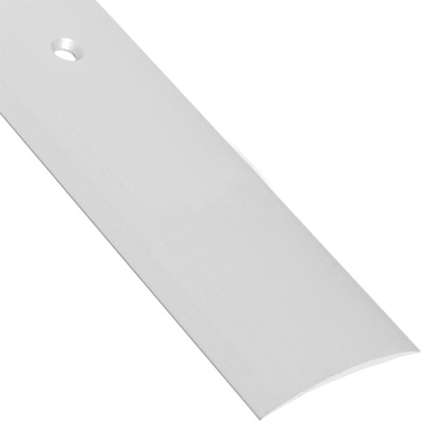 Поріжок алюмінієвий анодований Braz Line гладенький з отворами 40x900 мм срібло 