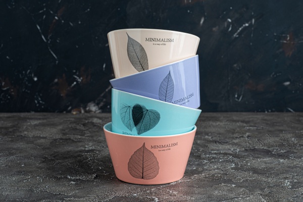 Салатник Minimalism 480 мл кораловий (HTK-020) Limited Edition