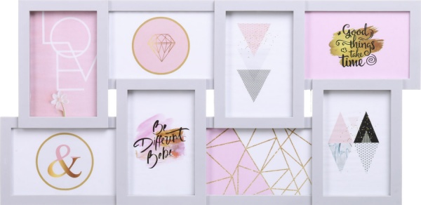 Фотоколаж BW 56,3х27,7х2 см 8 фото 10x15 см сірий 