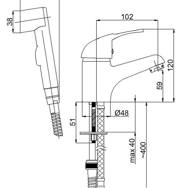 Змішувач для умивальника Rubineta Prince P70001
