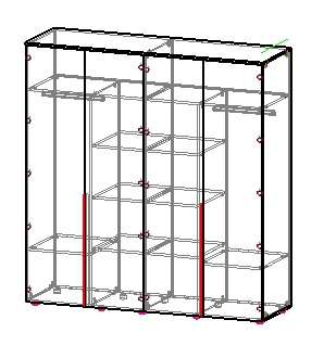 Шафа Вісент Шайн 4дв + дзеркало біла аляска 