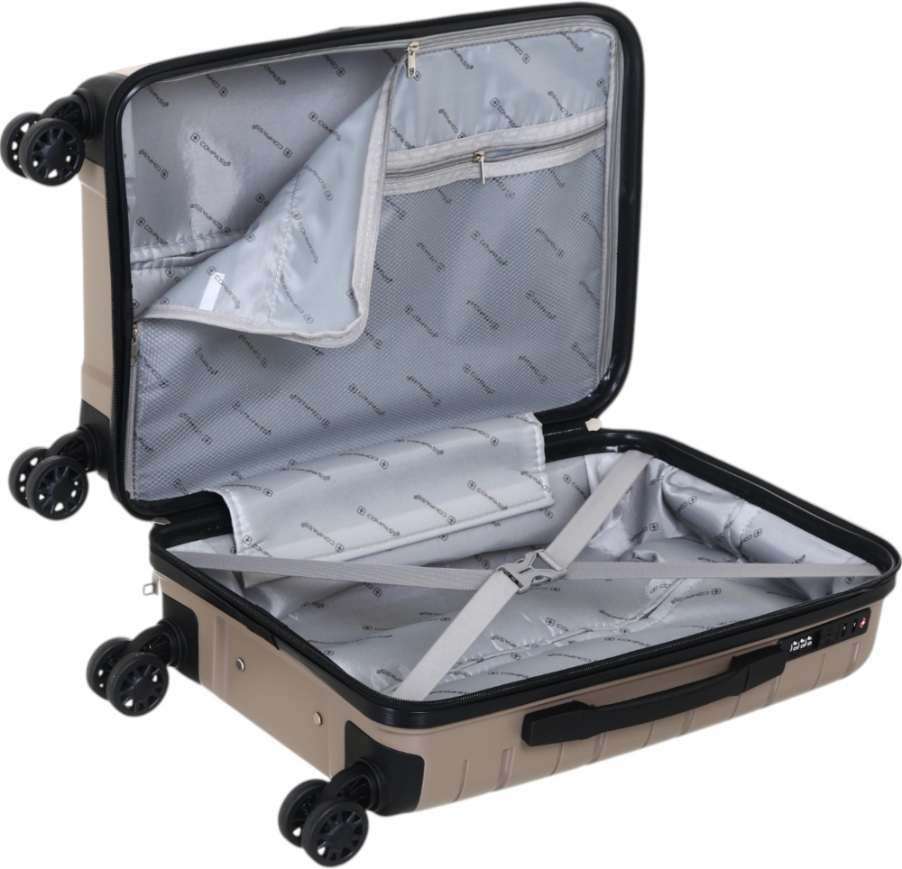 Чемодан Compass №XY007 S 36 л капучино 49x35x21 см