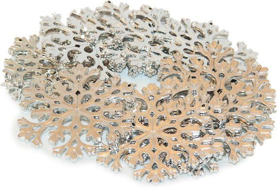 Набор игрушек на елку снежинок глянцевых 033027 12 шт. 