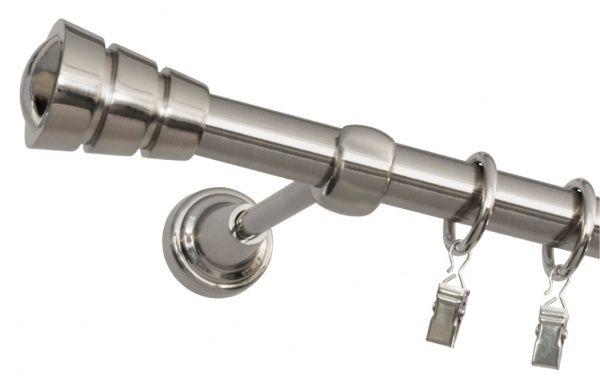 Карниз Bojanek FEDORA одинарный укомплектованный d19 мм 240 см нержавеющая сталь 