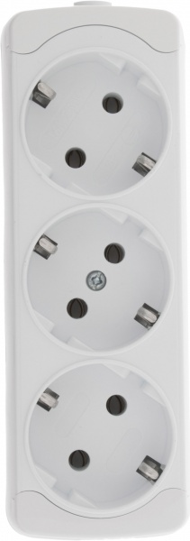 Колодка Gunsan с заземлением 3 гн. белый 3 гн. з зазем. 