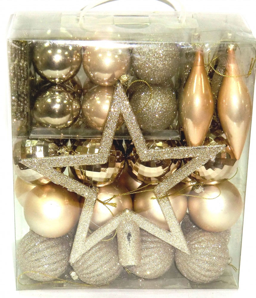 Набір новорічних прикрас EPI-19091-96 в асортименті d 50 мм 50 шт./уп.