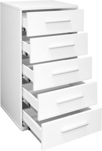 Комод Embawood Mirina 5 шухляд білий лак/білий 