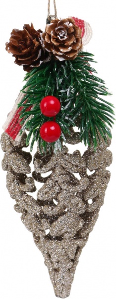 Декоративна підвіска Бурулька з декором 15x6 см HF20Y2-08 золотий