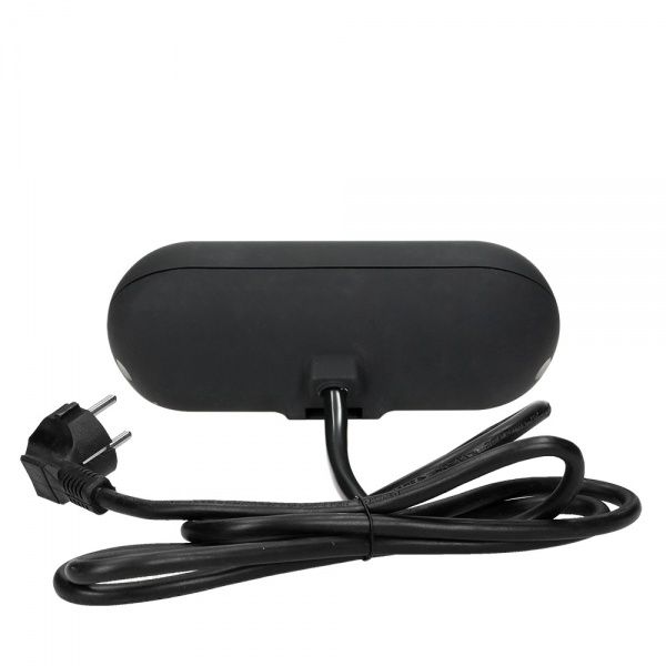 Розетка портативная мебельная двойная с заземлением ORNO с USB и зажимами шуко черный OR-AE-13133(GS)/B