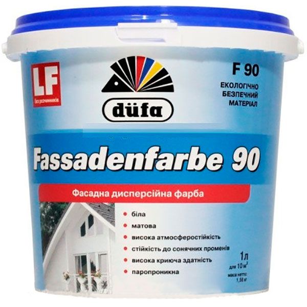 Фарба акрилова Dufa Fassadenfarbe F90 мат білий 1,4кг