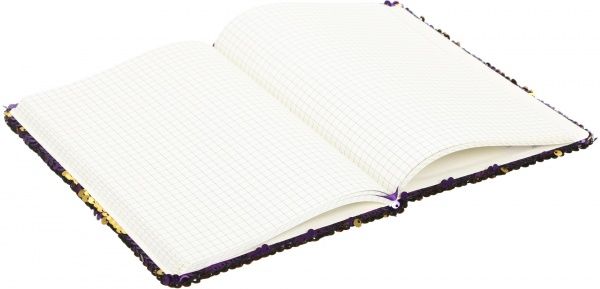 Книга для нотаток Паєтки А5 96 аркушів золото-фуксія
