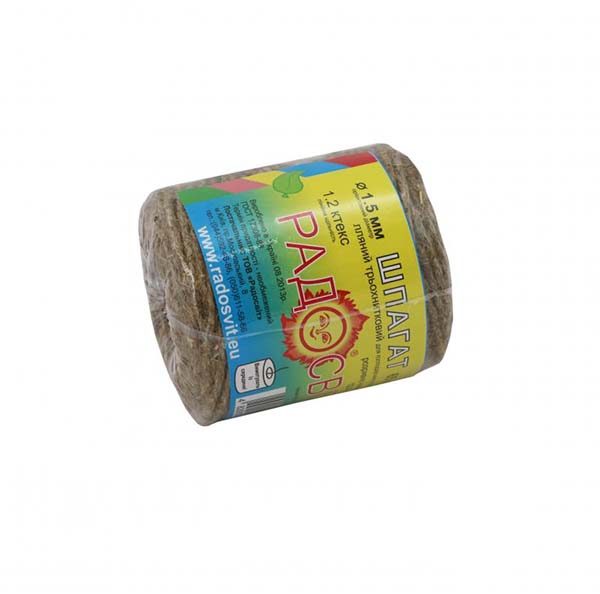 Шпагат лляний Радосвіт 1.5 мм 65 м сіро-зелений