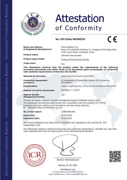 Термометр медицинский Penrui JRT200