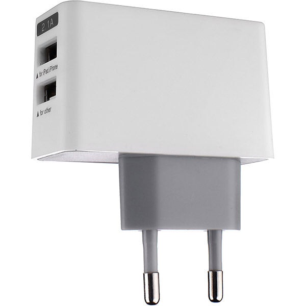 Зарядное устройство Drobak Power Dual 220V-USB white/grey