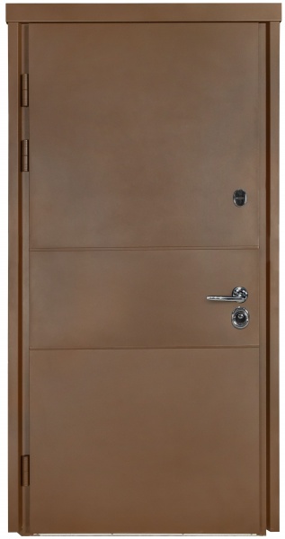 Дверь входная Булат Elegant 703 Metalic Wood - коричневая коричневый 2050x850 мм левая