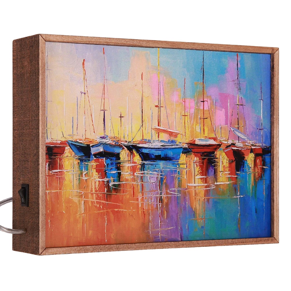 Настольная лампа декоративная The 11's Город худ. Дарчук 1x3 Вт дуб