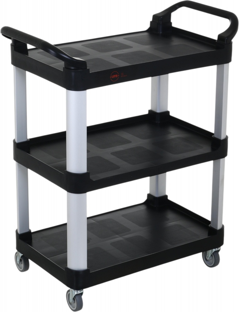 Тележка сервировочная черная UFB 725x410х880 мм пластик