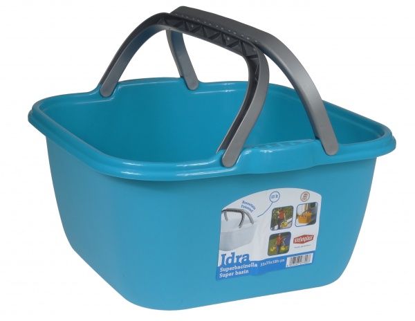Таз Stefanplast с ручками квадратный бирюзовый PR129M/3 13 л 