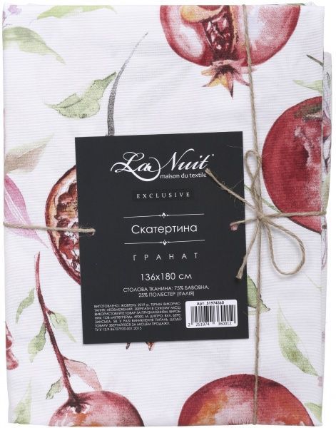 Скатерть Гранат 136x180 см красный La Nuit 