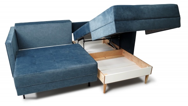 Диван угловой VECTOR Kито UD правый синий 2150x1700x945 мм