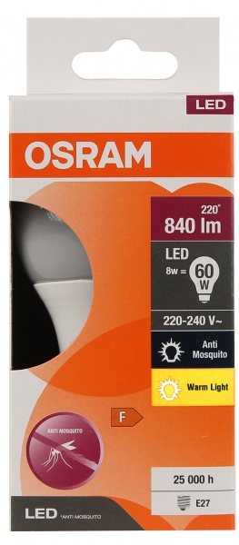 Лампа світлодіодна Ledvance антимоскітна 8 Вт A60 матова E27 220 В 2700 К 