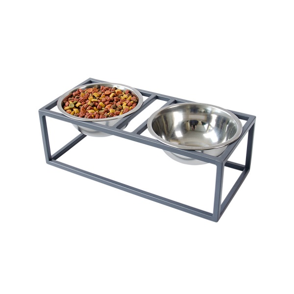 Підставка з мисками 10 центів для Джека №6 M 2 шт. по 600 мл графіт