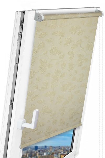 Ролета мини Delfa Престиж 43x170 см бежевая 