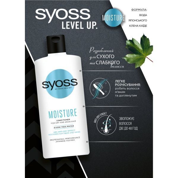 Бальзам Syoss Moisture для сухого та слабкого волосся 440 мл