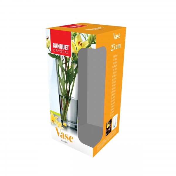 Ваза стеклянная Banquet 25 см прозрачная 
