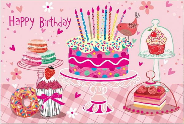 Открытка поздравительная POP-UP с 3D-рисунком всредине и конвертом Сладости