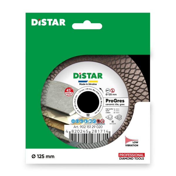 Диск алмазный отрезной Distar 1A1R 125 PRO GRES 125x1,9x22,23 90215129020