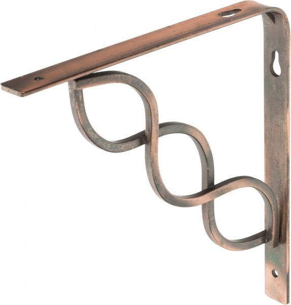 Кронштейн  декоративный скролл 200х200 мм медь