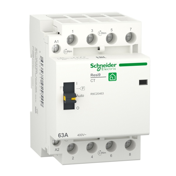 Контактор Schneider Electric Resi9 63 A 3P + N 4NO ~ 230В / 50Гц R9C20463