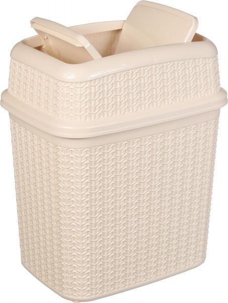 Контейнер для сміття із кришкою Ucsan Plastik кремовий 10 л