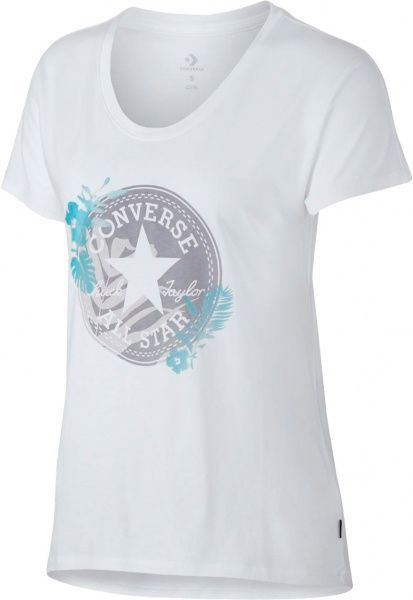 Футболка Converse Palm Print CP Fill Femme Tee 10005805-102 XS белый