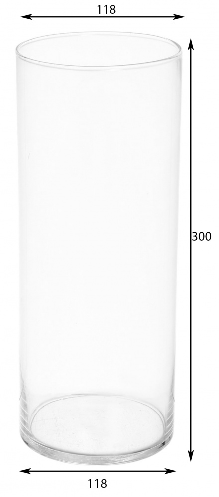 Ваза скляна Wrzesniak Glassworks циліндр 30 см прозора 17-699