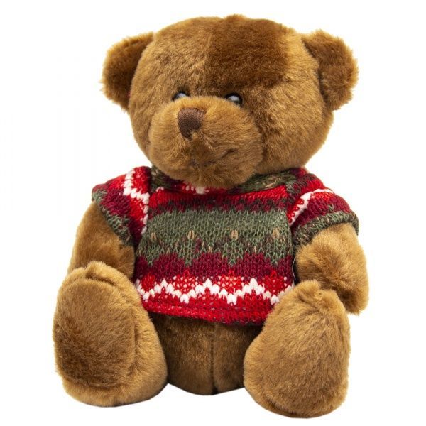 Мягкая игрушка Девилон Медвежонок в свитере бурый 15 см 395049
