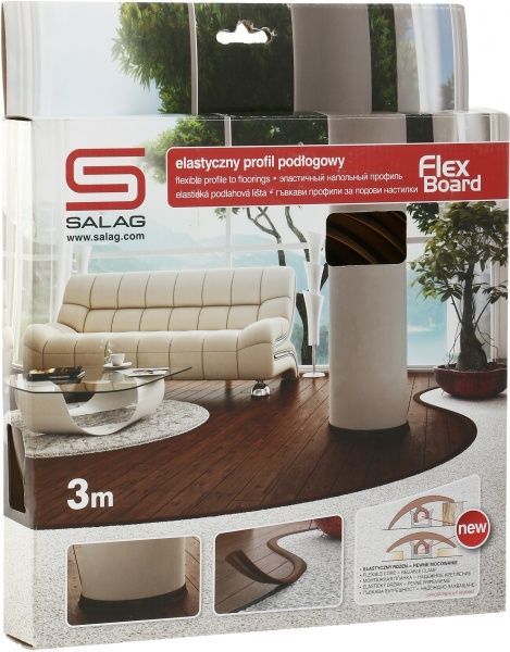 Плинтус гибкий Salag орех модена 4х37х3000 мм 