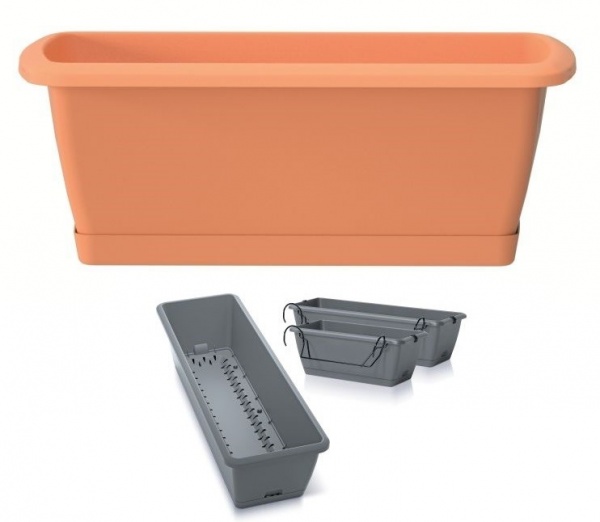 Ящик балконний Prosperplast Respana Easycare W навісний 400 мм прямокутний теракотовий (61819-624) 