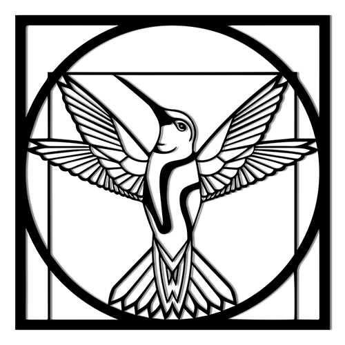 Панно PN131 птаха 56x56 см коричневий 