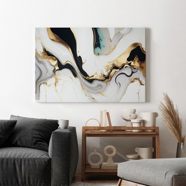 Картина на холсте Золотые волны 80x110 см WS Holst 575710782 