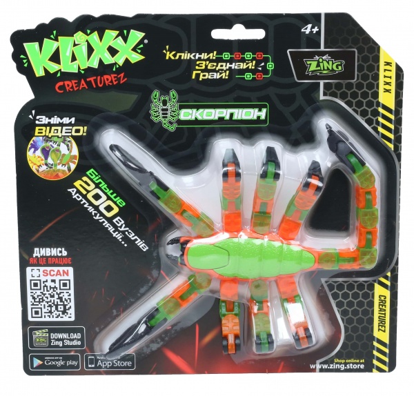 Игрушка Klixx Creaturez Fidget Скорпион зеленый с красным KX110_A 