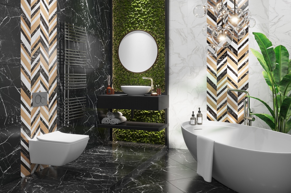 Плитка Allore Group Marquina Black W M NR Saten 30,8x60,8 см