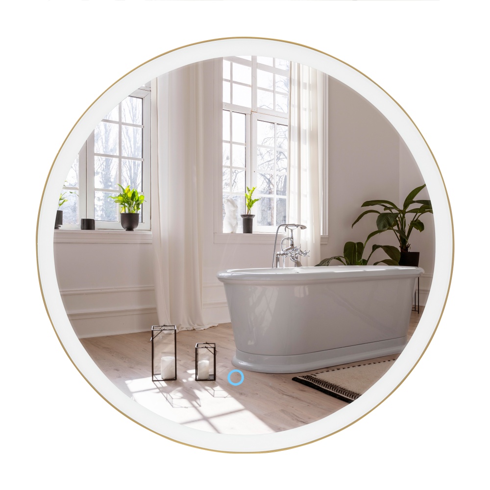 Зеркало со встроенной подсветкой Aqua Rodos Lorenzo gold D-50 sensor