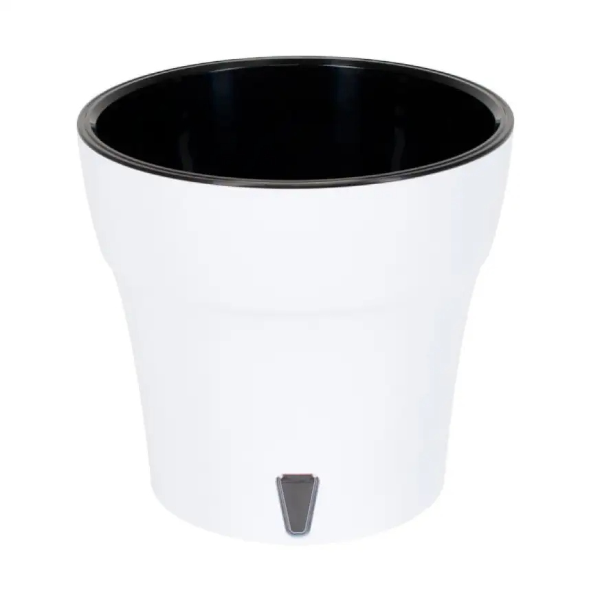 Вазон пластик Dali круглий біло-чорний 1,2 л Santino (2022394)