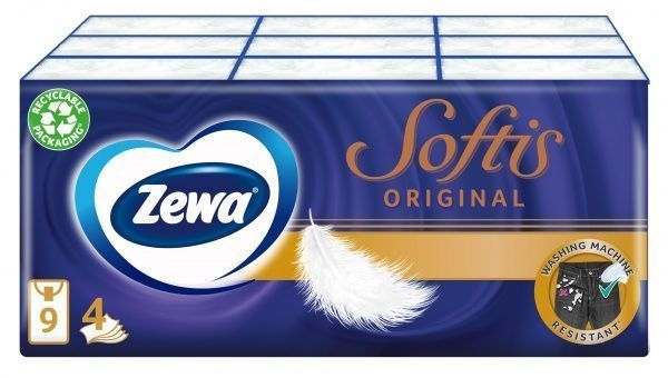 Салфетки бумажные кармашки Zewa Softis Pocket 9 шт.