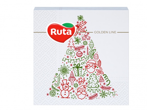 Салфетки столовые Ruta Елка новогодняя 24х24 см 40 шт.
