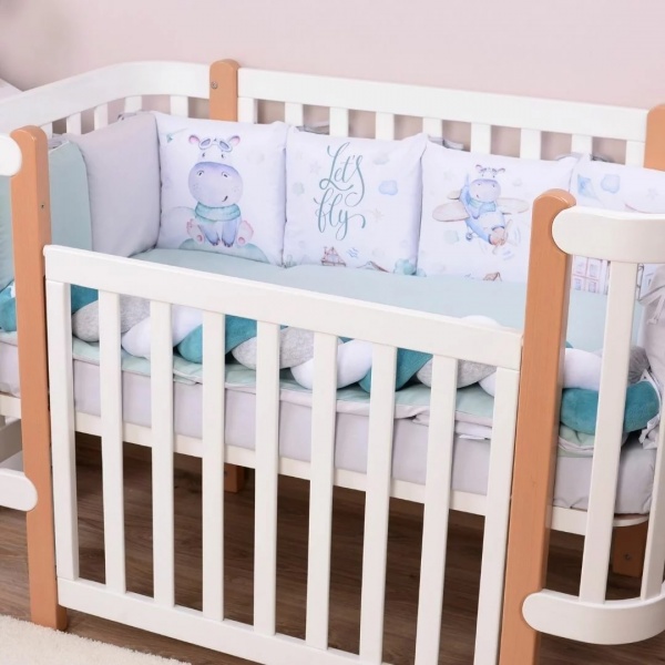 Комплект для дитячого ліжечка Baby Veres Hippo м'ятний