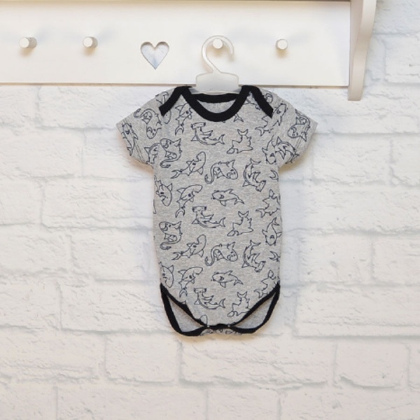 Боди детское для мальчика Blanka Акулы р.80 серый 12670 