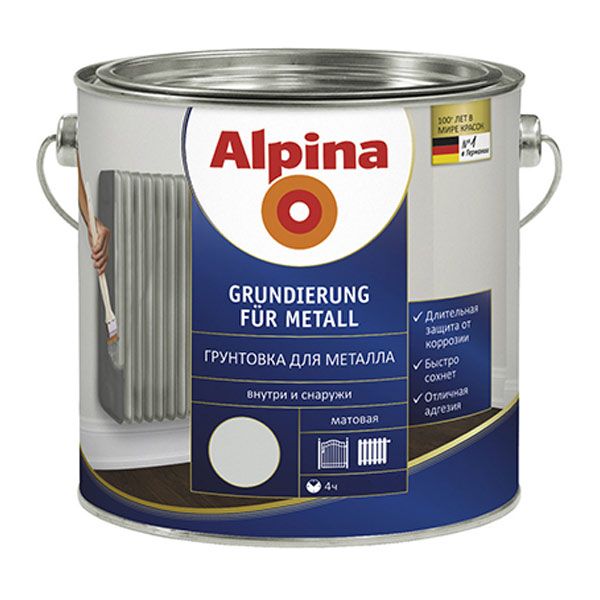 Грунтівка Alpina Grundierung fur Metall 2.5 л